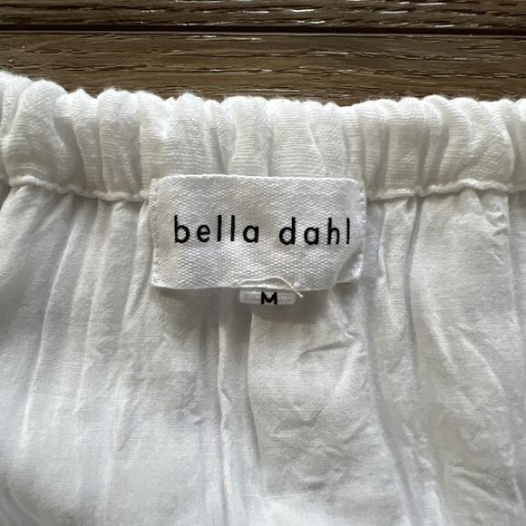 Bella Dahl Halter Maxi Dress Womens Medium White Linen Blend Tiered Flowy Boho - Picture 4 of 13